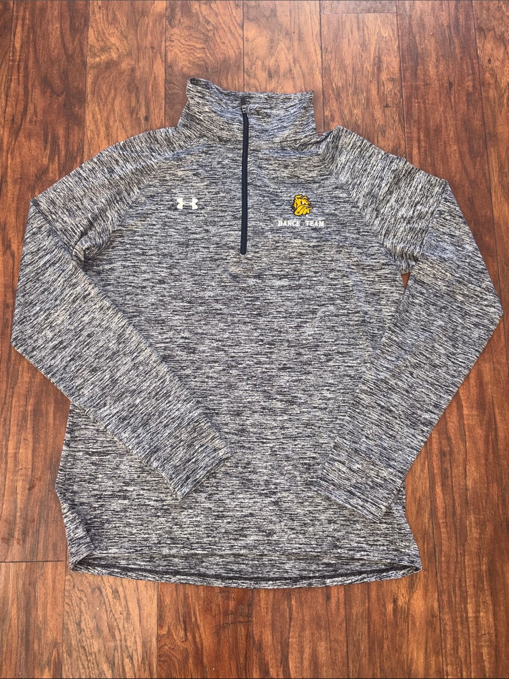 Under Armour Women's Gray Space-Dye 1/4 Zip Dance Team Pullover UMD Bulldogs